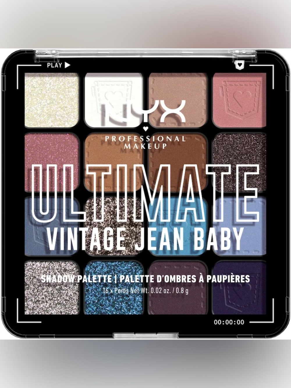 NYX 16-Shade Eyeshadow Ultimate Palette, Vegan